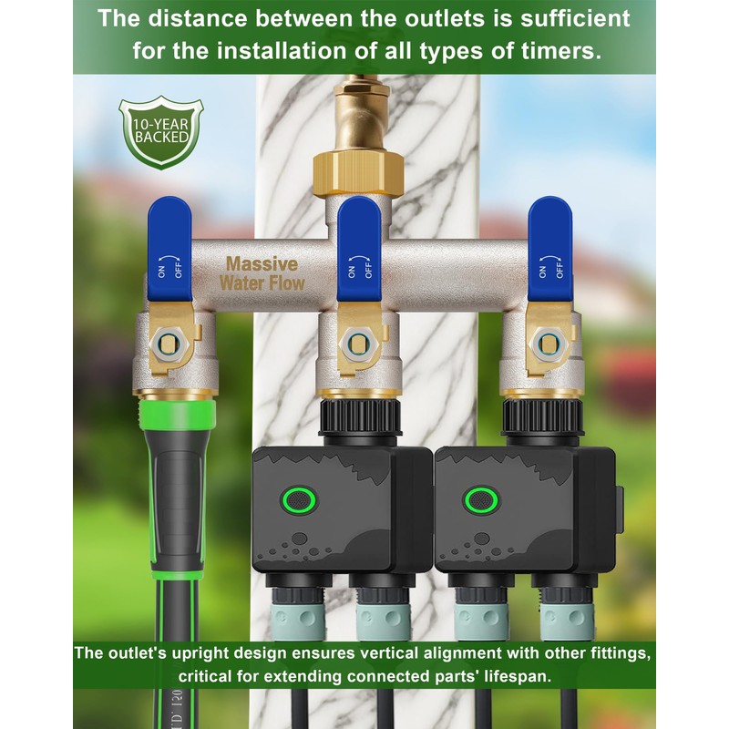 3 Way Hose Splitter Heavy Duty, Garden Hose Splitter with