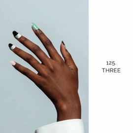 NAILOG Semi-Cured Gel Nail Strips, 20 Stickers, Extra-Long, Salon-Quality Nail Wraps, Waterproof, Long Lasting, Nail Kit, Simple, Glossy Sheen, Cute, Artistic Design, Summer, Spring│Three