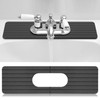 Teenyyou an Oval Hole Gray Faucet Mat for Kitchen Sink