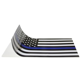 Thin Blue Line (2 Pack) Reflective ! Blue Lives Flag Decals Sticker 3x5 Blue Lives Matter Flag