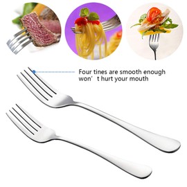 Silverware Set Service for 2, E-far 10-Piece Stainless Steel Flatware Set Cutlery Sets, Include Knife/Fork/Spoon, Simple & Classic Design, Easy Clean & Dishwasher Safe