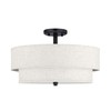 Leading Lighting 18 Inch Double Drum Linen Fabric Shade Black