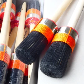 ROTIX -93714 3 Piece Painter's Ring Brush Diameter 35 mm Size 8 Round Paint Brush Black Bristle