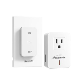 DEWENWILS Wireless Light Switch, 100 FT RF Signal, Remote Control Outlet Switch with Magnetic Base, Compact & Expandable, 15A/1875W Wireless Remote Switch for Indoor Lighting, Fan, Charger, FCC Listed