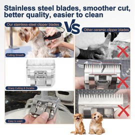 Tutuosto Clipper Blades Pet Grooming Clipper Replacement Blades Detachable Blade Compatible with andis/wahl/Oster Dog Clippers (4FC)