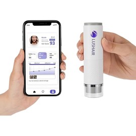 Analizador de Cabello Inalámbrico Lushair, Probador de Folículos Pilosos, Microscopio para El Cuero Cabelludo, 16 Pruebas Capilares, Análisis Inteligente con Ia Que Proporciona Un Plan de Cuid