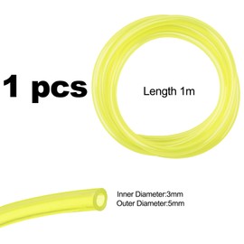 1 m petrol hose, 3 x 5 mm, fuel hose, PU petrol hose, petrol hose brush cutter, for chainsaws, blowers, chainsaw lawn mowers, brush cutter, pressure washer yellow