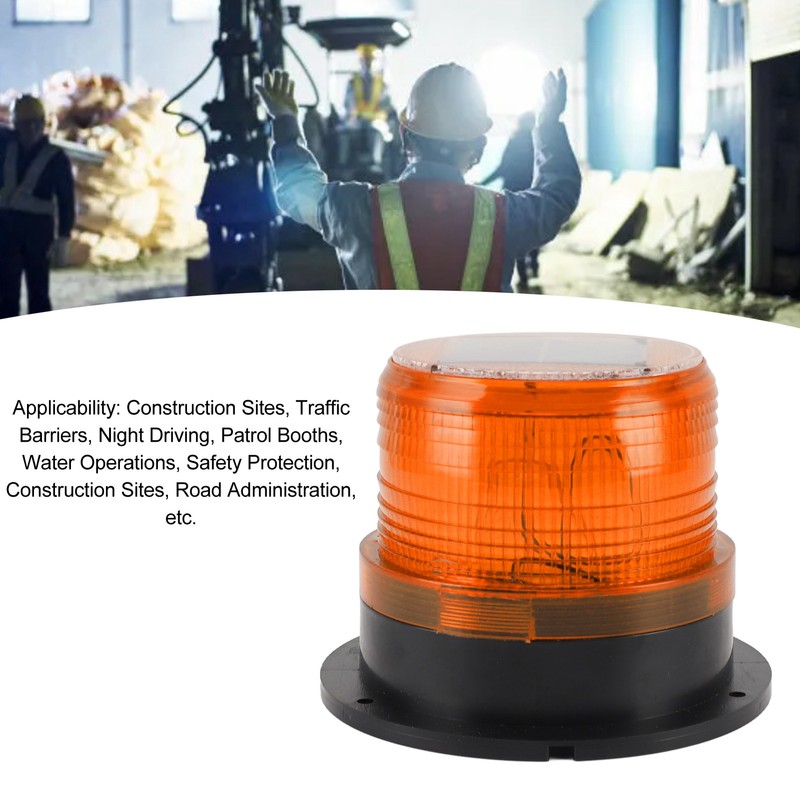 Solar Beacon Light Caution Light 8 LED Dusk to Dawn