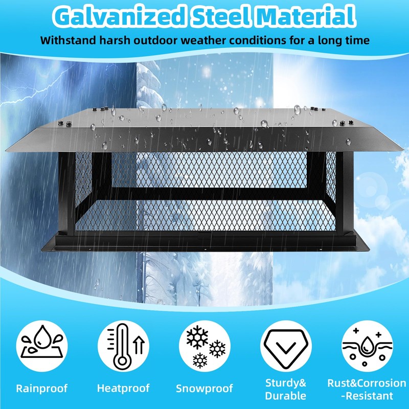 Chimney Cap Chimney Cover,Fireplace Chimney Caps for Outside 14"x30",Chimney Flue