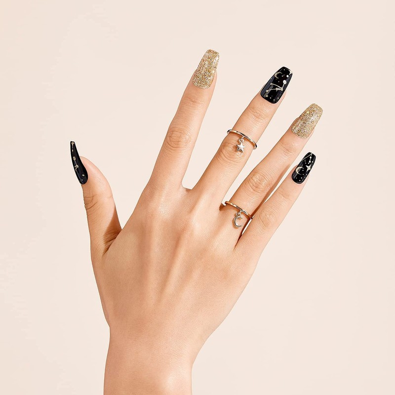 Gold Finger Gel Glam Design Nail Press On Nail Kit