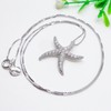 Hiqmic 925 Sterling Silver Chain Starfish Star shaped Zirconia Pendant