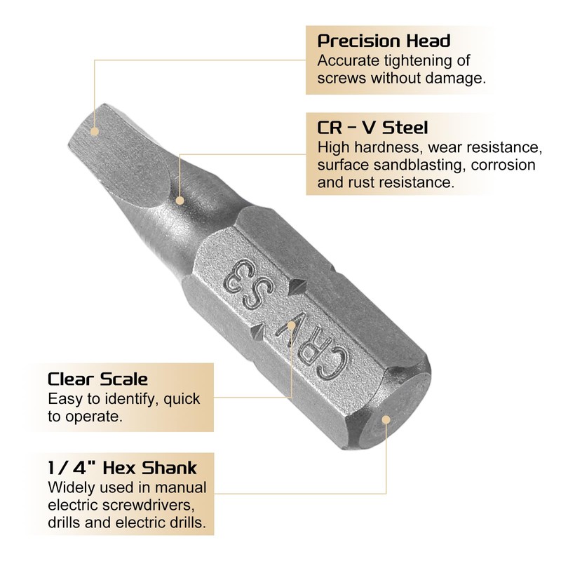sourcing map 10pcs Square Head Screwdriver Bits 1/4" Hex Shank
