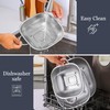 E-far 3 Pack Colander for Kitchen, Square Stainless Steel Metal