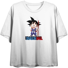 Dragon Ball Z Yellow Cloud on Women's White Crop-XS