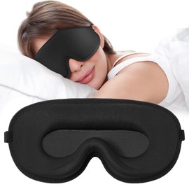 Poraceous Schlafmaske für Seitenschläfer, 3D Schlafmaske für Seitenschläfer, Lichtblockierend und Atmungsaktiv, Augenmaske für Männer und Frauen, Verstellbarem Band, Schlaf Augenmaske Reise Gadget