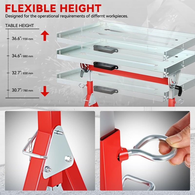 Auto Dynasty Welding Table Foldable with Carbon Steel Portable Work