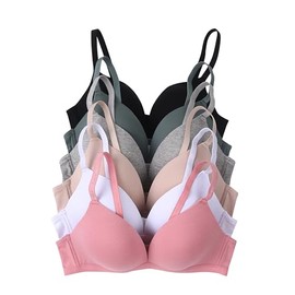 Women Bras 6 Pack of No Wire Free Bra B Cup C Cup (34C)