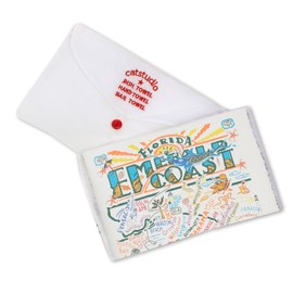 Catstudio Emerald Coast Dish Towel, US Geography Souvenir Kitchen Towel, Hand Towels with Original Artwork, Washable for Emerald Coast Lovers, Travel Souvenir