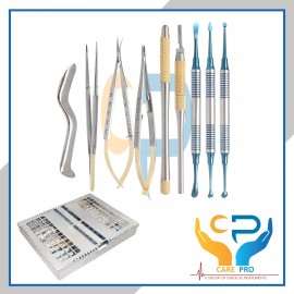 CARE PROFESSIONAL Dental Micro Oral Surgery Instruments Periosteal Elevator Castroviejo 11Pcs Set