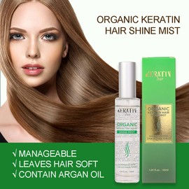 KERATIN BAR 100% Organic Argan Oil Anti Frizz Hair Serum Styling Smoothing Strengthening Hydrating & Nourishing Heat Protection Shine Frizz Control Dry Damage Hair Repair (Shine Mist)