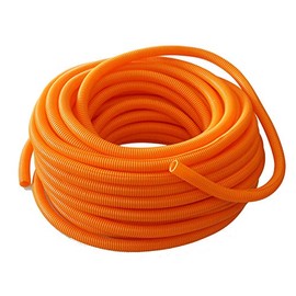 Absolute USA SLT34OR 3/4-Inch x 100-Feet Orange Split Loom Split Wire Loom Polyethylene Conduit Corrugated Plastic Tubing Sleeve for Various Automotive, Home, Marine, Industrial Wiring Applications