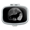 Wolf Howling Moon Silhouette Rectangle Pill Case Trinket Gift Box