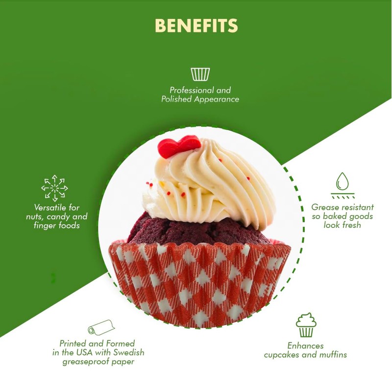 Regency Wraps Greaseproof Professional Grade Baking Cups, Pack of 40,