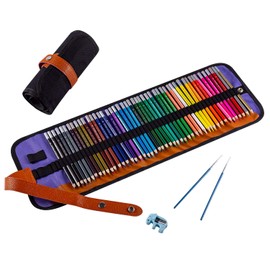 ARZASGO Watercolor Pencils Set, 48 Assorted Colors Artist Colored Pencils for Adults and Kids, Premium Art Drawing Pencils with Canvas Roll-up Pouch Bag