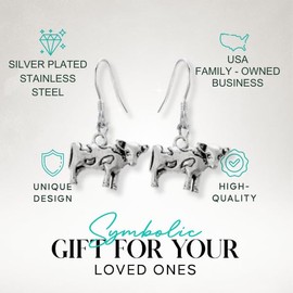 Cow Earrings for Women, Cow Farm Pet Dangle Hook Earrings, Dairy Cattle Dangle Farm Animals Jewelry, Cow Gift
