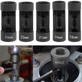 TY-Auto Suspension Strut Nut Socket 18mm 19mm 21mm 22mm 24mm with 12 Point 1/2" Drive