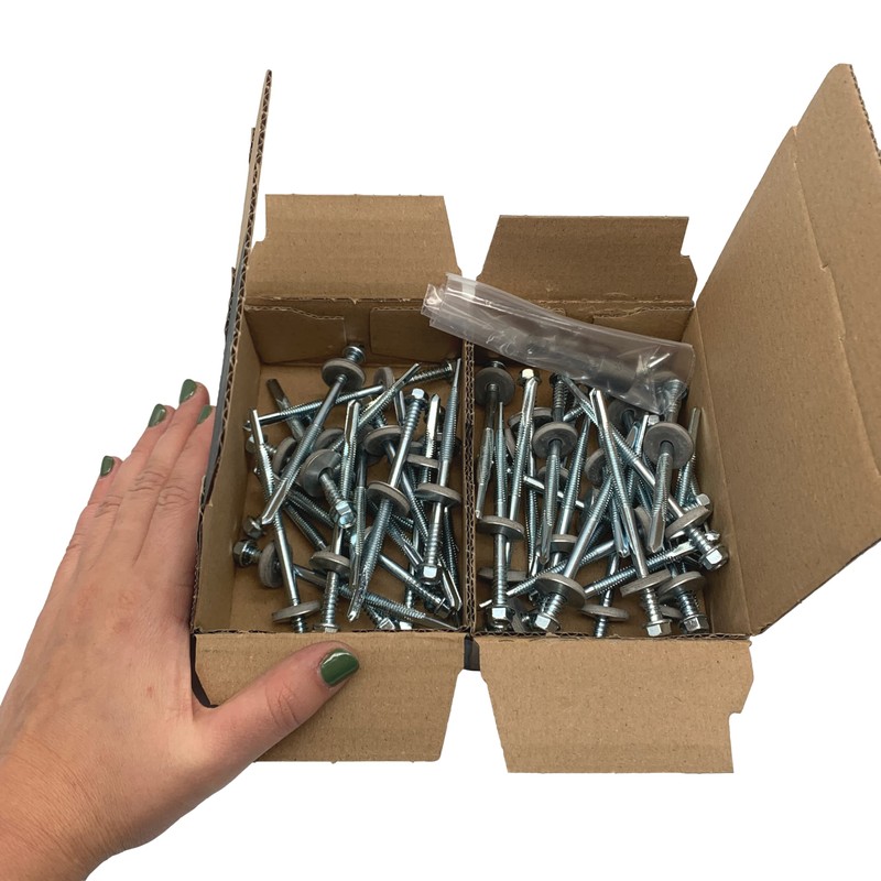(Pack of 40) Zinc Plated Steel, Hex Head Self Drilling