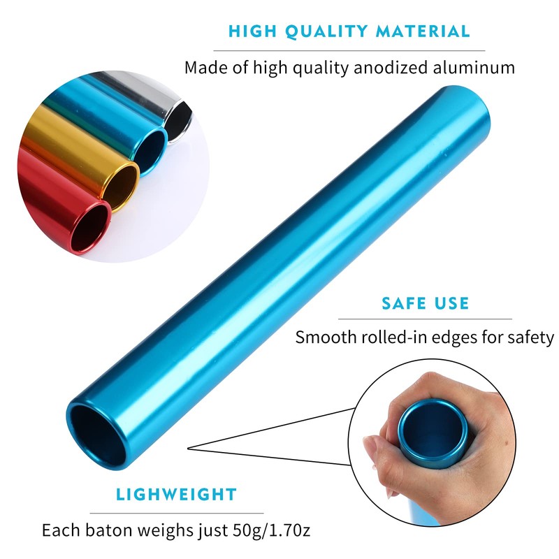 MissZM Aluminum Track & Field Relay Sticks Racing Team Corrosion