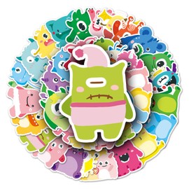 50PCS Colorful Monster Stickers, Waterproof Vinyl Decals for Kids Teens Scrapbooking Laptop Water Bottle Journal Party Decorations Cute Cartoon Sticker Pack