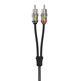 CERWIN-VEGA! Stroker 1F to 2M Twist Pair Y Adapter - Audiophile Grade, Dual Twisted Nylon Braided, Zinc Alloy, Brass RCA, Color Coded, OFC Copper Interconnect Cable for Car Audio Accessories RSY2M