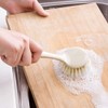 3 Pcs Kitchen Dish Brush Bamboo Handle Dish Scrubber Scrubber