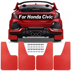 Unbranded Carbon Red Mud Flaps Splash Guards Fender Mudguard For Honda Civic Type R Accord