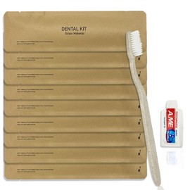 Disposable Toothbrushes with Toothpaste in Bulk, 100 Pack Individually Wrapped Biodegradable Wheat Straw Travel Toothbrushes Kit for Homeless, Nursing Home, Charity, Shelter, Airbnb and Hotel