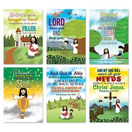 Christian God's Blessings Posters (12-Pack) - Inspirational Bible Verses Poster for Men Women Teens - A3 Size - Youth Ministry Sunday School Church Decor Home Decor