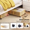 Under Bed Storage with Wheels-Large Bamboo Underbed storage Containers with
