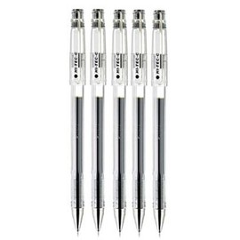 Pilot Hi-Tec-C 05 Gel Ink Pen, Fine Point 0.5mm, Black Ink, LH-20C5, Value Set of 5