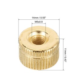 PATIKIL M5x0.8 Cap Nut, 15 Pack Acorn Nut Screw Knob Cap Insert Bolt Cover Female Thread Knurled Decorative Hardware Fittings Light Fixtures Gold Tone