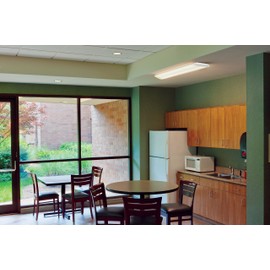 Lithonia Lighting, 4000K, LBL4 LP840 LED Curved Wraparound Ceiling Light Fixture, 4-Feet, 4000 Lumens, White, 4-Foot for Garage, Shop, Kitchen, and Office