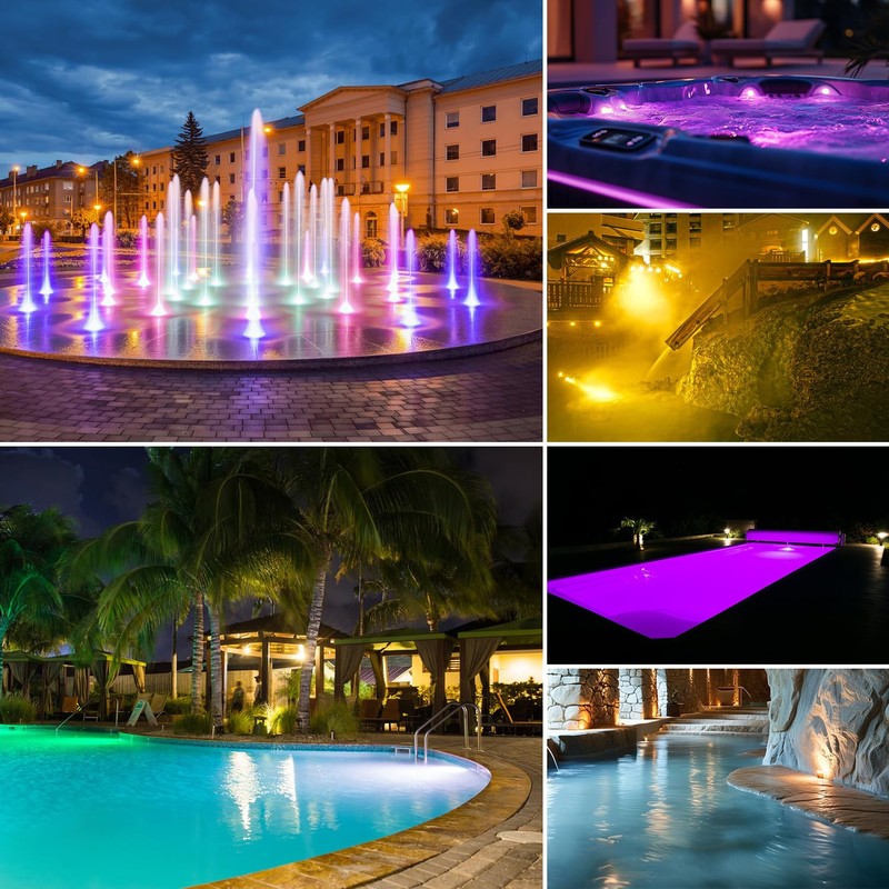 TCEUMIK 12V 12W RGB SPA Light for SPA/Bathtub/Underwater Swimming Pool/Hot