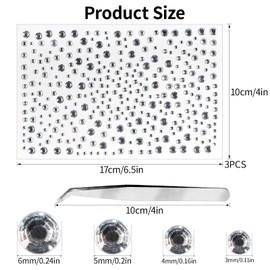 BYNYTO 975Pcs Face Gems Hair Gems, Self-Adhesive Face Jewels Eye Jewels Rhinestones 3/4/5/6 mm DIY Face Gems Stick on, Hair Body Rhinestones Gems Crystals Pearls for Face Makeup, Crafts (gem_white)