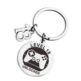 Azwood 18th Birthday Keyring Stainless Steel Lettering Keyring 18th Funny Women/Men Gifts for Birthday for Daughter, Sister, Girlfriend, Family, Style A
