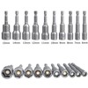 Gasea10pcs Magnetic Hexagon Socket, 6-15mm Nut Setter Driver Drill Bit