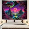 Manicer Blacklight Galaxy Moon Tapestry - Alien Landscape, UV Reactive