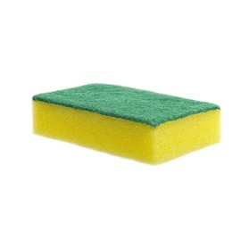 We Can Source It Ltd - Heavy-Duty Cleaning Sponge in Green and Yellow Color for Utensils, Baseboards, and Floors - Double-Sided Industrial Sponge Scourer Pads for Domestic and Commercial Use - 10 Pack