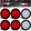 Traberm 6 Pcs 4" Inch Round LED Trailer Tail Lights