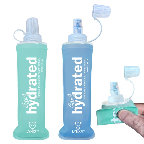 LYNXFIT Soft Flask Running Water Bottle 250ML (Pack of 2)